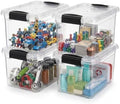 Superio 1.4 Quart Mini Clear Plastic Storage Container with Lid, Stackable Small Organizer Box for Crayons, Art Supplies, Beads, Sewing, Stationery & Food Storage, 4 Pack by Superio