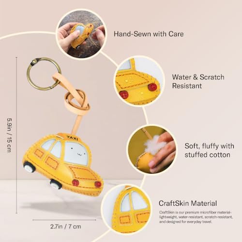 Travel Icon Leather Bag Charm - Unique Keychain Purse Charm For Handbags