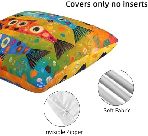 Colorful Fish Beach Throw Pillow Covers 18x18 inch Set of 2 Pillow Case Cushion Cover for Home Sofa Couch Living Room Car Decor - Image 5