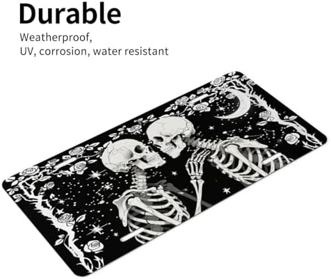 Gothic Black Skull Front License Plate 6" * 12" for Women