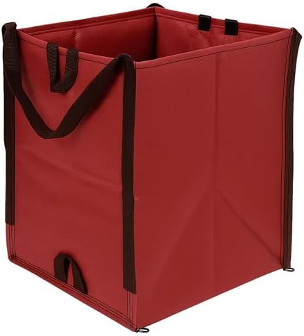 DURASACK Heavy Duty Home and Yard Bags 48-Gallon Reusable Self-Standing Lawn and Leaf Bags Garbage Can with Reinforced Handles, Red (Pack of 10) by DURASACK