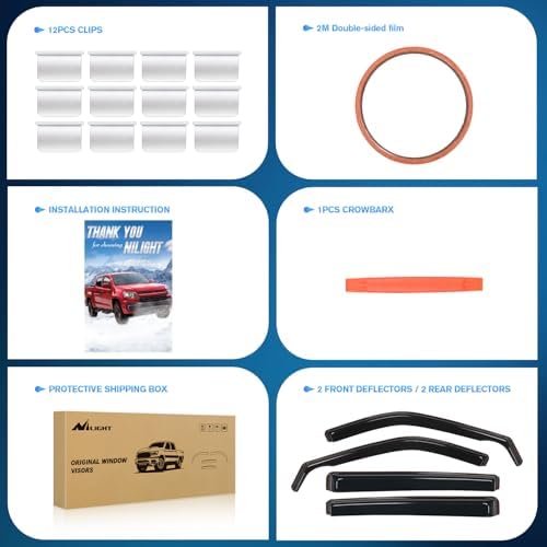Nilight Side Window Rain Guards for 2020-2026 Ford Explorer, 4PCS