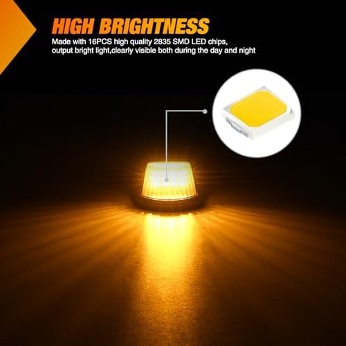 Nilight 16 LED Cab Marker Light Smoke Lens Fits 1984-1997 Ford