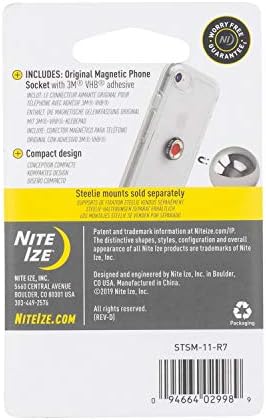 Nite Ize Steelie Magnetic Phone Socket - Strong Dashboard Mount Phone Socket for a Secure Hold - Smooth Glide - Adjustable Viewing - Works with Steelie Mounts