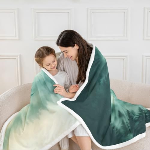 Flying Dragon Throw Blanket Misty Mountain Jungle Fleece Flannel Blankets Kids Boys Girls Room Decor Ancient Mysterious Animal Bed Blankets for Bed Sofa Couch Dark Green Plush Blanket Baby 30"x40" - Image 2