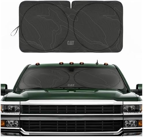 Windshield Sun Shade for Chevy Silverado 2500 2015-2019, Foldable Front Window Sunshade, UV Heat Blocker, Interior Protection Sun Shield, Keeps Truck Cab Cool, Heavy-Duty Truck Accessory - Charcoal