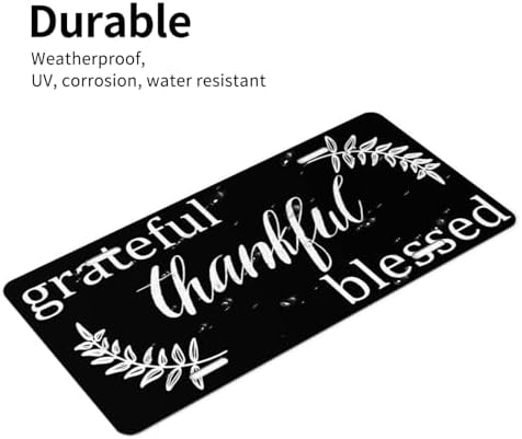 Grateful Thankful Blessed Front License Plate 6" * 12" for Women