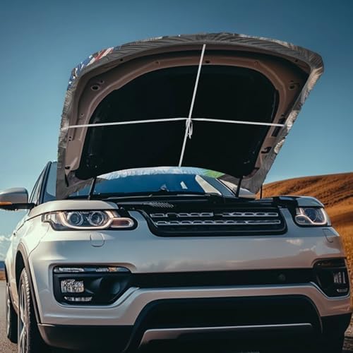 American Raccoon Car Hood Cover Banner Car Bonnet Protection Cover Elastic Fabrics Polyester，Can be Washed Auto Decoration