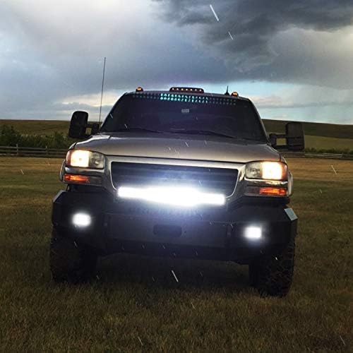 Nilight 20Inch 420W Triple Row Spot Flood Combo Led Light Bar Work Driving Lamp 2Pcs 4Inch 60W Cube LED Pods Lights for Trucks with Off-Road Wiring Harness Kit-3 Leads