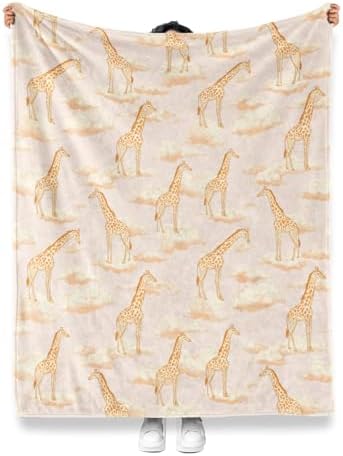 Jekeno Giraffe Throw Blanket Gifts for Giraffes Lovers Kids 50"x60" - Image 3