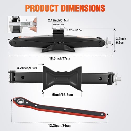 Nilight Scissor Jack for Car 2 Ton 4409 lbs, Lift Jack Kit w Ratchet Wrench - Image 5