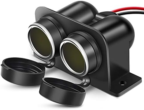 Nilight Dual Car Cigarette Lighter Socket DC 12V Waterproof Power Outlet