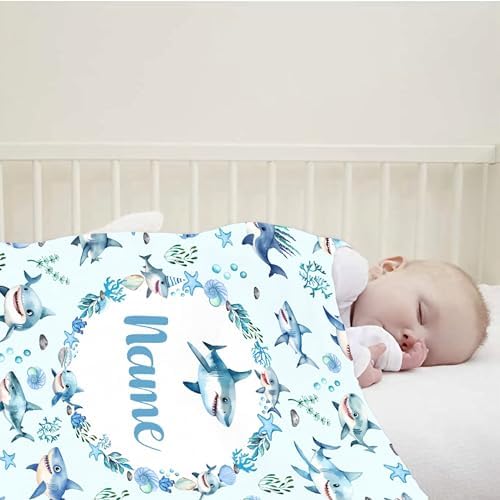 Personalized Shark Pattern Blanket Gifts for Girls Boys Women - Super Soft Cozy Warm Throw Sheet for Couch Bed Sofa Office Decor All Season 30"x40" Pets - Image 2