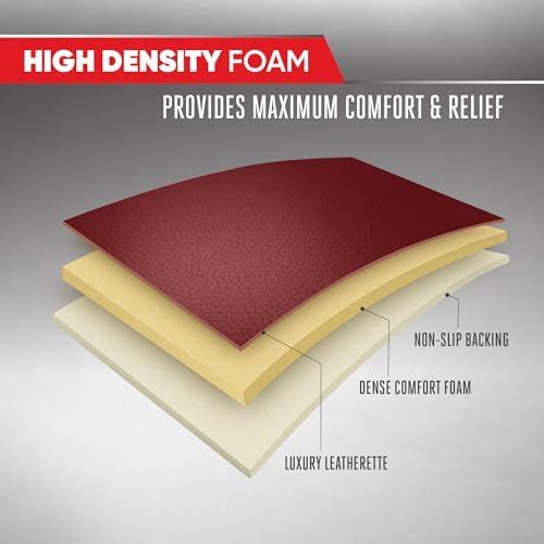 Motor Trend Faux Leather Front Seat Cover for Cars - (1) Burgundy Front Car Seat Covers for SUV & Truck with Storage Pockets - Automotive Car Seats Cover Protector - for Bottom Cushion Coverage Only