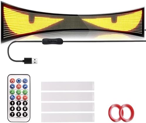 52in x 7.48in Devil's Eye LED Panel, Upgraded Programmable Dynamic Display, APP & Wireless Remote Dual Control, Custom Texts, Animations and Graphics for Trucks & RVs