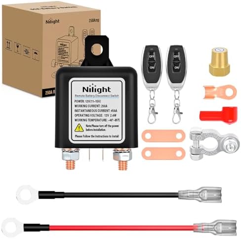 Nilight Remote Battery Disconnect Switch 12V 250A