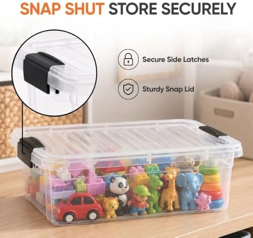 Superio 4.5 Quart Clear Plastic Storage Containers with Lids, Stackable Organizer Bins, BPA-Free Storage Boxes for Home, Office, Dorm & Classroom, 10 Pack - Image 6