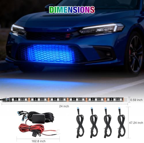 Nilight 4PCS 24" RGB LED Grille Light Strips with Wireless Remote Control