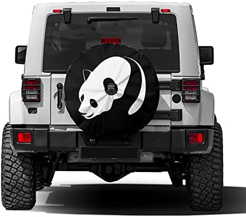 Delerain Panda Spare Tire Cover with Backup Camera Hole Wheel Protectors Sun Protector Waterproof for Jeep Trailer RV SUV Truck and Many Vehicle(16 Inch for Diameter 29"-31") by Delerain