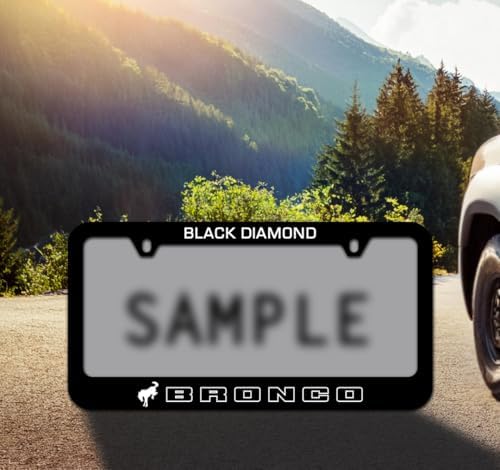 FORD Bronco UV Printed Metal License Plate Frame - Black Diamond