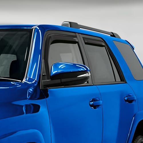 Goodyear Shatterproof in-Channel Window Deflectors for Toyota 4Runner 2010-2024, Rain Guards, Window Visors for Cars, Vent Deflector, Car Accessories, 4 pcs - GY003422LP
