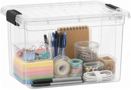 Superio 2.5 Quart Clear Plastic Storage Boxes with Lids, Stackable Organizer Containers, BPA-Free Storage Bins for Home, Office, School & Dorm, 18 Pack by Superio