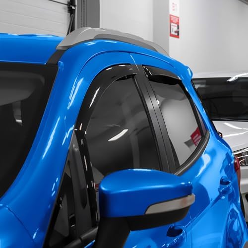 Goodyear Shatterproof in-Channel Window Deflectors for Ford EcoSport 2018-2022, Rain Guards, Window Visors for Cars, Vent Deflector, Car Accessories, 4 pcs - GY008442