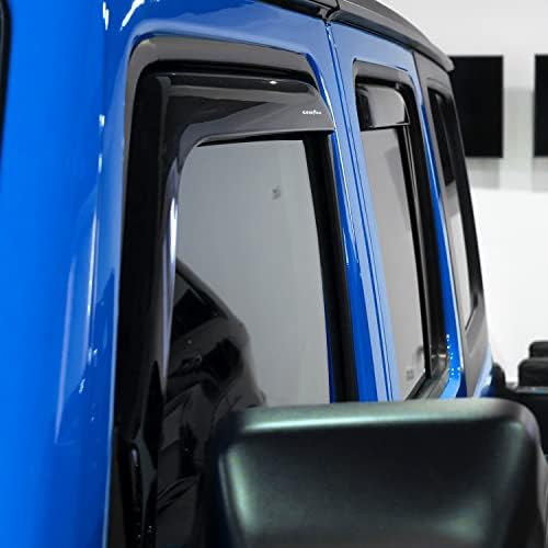 Goodyear Shatterproof in-Channel Window Deflectors for Jeep Wrangler JL 2018-2026/Jeep Gladiator 2020-2026, Rain Guards, Window Visors for Cars, Vent Deflector, Car Accessories, 4 pcs - GY003423LP