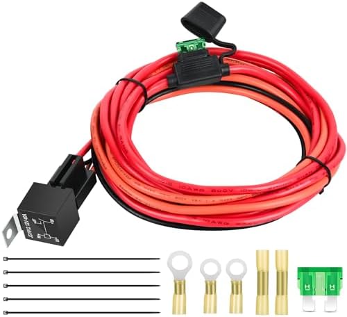 Nilight Electric Fuel Pump Relay Kit Wiring Harness 10 Gauge Cables