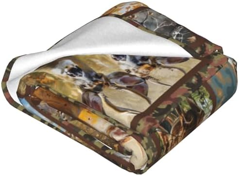Deer Blanket Deer Throw Blanket Elk Lover Gifts for Men Boys Hunting Decor Warm Soft Plush Fleece Flannel Camo Fawn Blanket for Adults Women Gift for Hunting Lover 50"X60" - Image 4