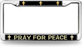 Pray for Peace License Plate Frame for Birthday Gift Jesus Cross Faith Stainless Steel License Plate Frame Christian Quote Metal License Plate Frame with Mounting Hardware Kit
