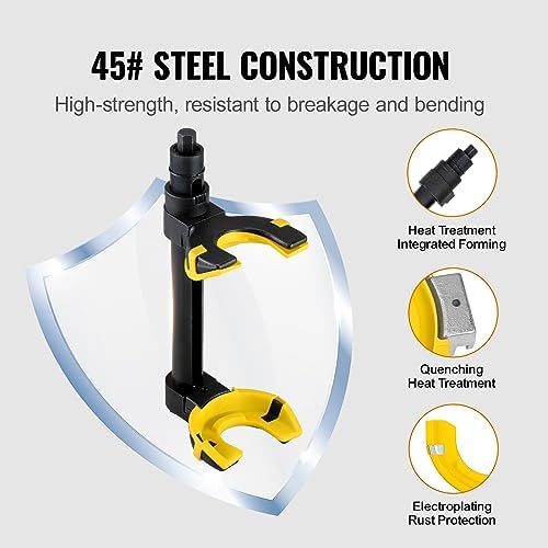 VEVOR Strut Spring Compressor Set, Macpherson Strut Spring Compressor Kit, Interchangeable Fork Strut Coil Extractor Remover Tool, with Yellow Protective Sleeve and Carrying Case - Image 5