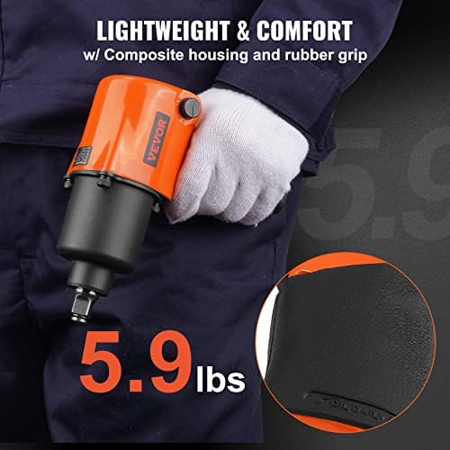 VEVOR Air Impact Wrench, 1/2" Drive Air Impact Gun Up to 880ft-lbs Nut-busting Torque, 7500RPM Lightweight Pneumatic Tool for Auto Repairs and Maintenance - Image 4
