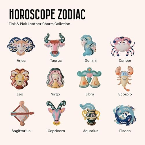 Zodiac Horoscope Bag Charm - Unique Purse Charm Keychain for Backpacks