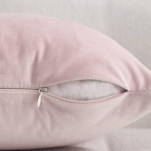 VAKADO Valentine Pink Square Velvet Throw Pillow Covers 16x16 Inch Set of 2 Decorative Soft Solid Cozy Cushion Cases Home Decor for Couch Sofa Bedroom Car Teen - Image 5