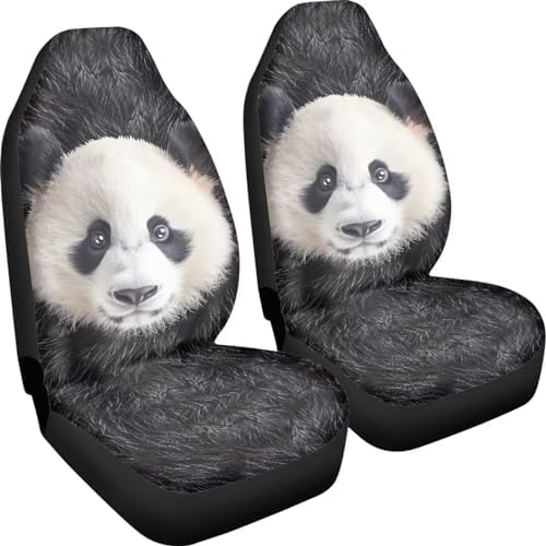 Talayituse Panda Print Car Seat Covers Set of 2, Breathable Front Bucket Seats Protector Auto Interior Accessories Decor Universal for Truck SUV Van