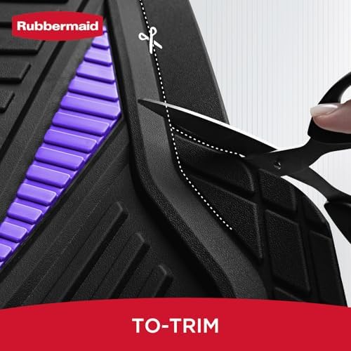 Rubbermaid Car Mat Full Set, Universal Trim-to-Fit Heavy-Duty Car Floor Mats – 4-Piece Set for All Weather Protection – Durable Rubber Mat for Cars, Trucks, SUVs & Vans-Purple