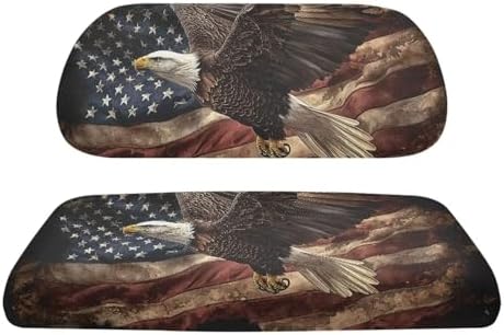 Yewatlles Eagle with American Flag Club Car Seat Covers, Golf Cart Seat Covers for Club Car Printed Ordinary Seat Casual Comfortable/Breathable