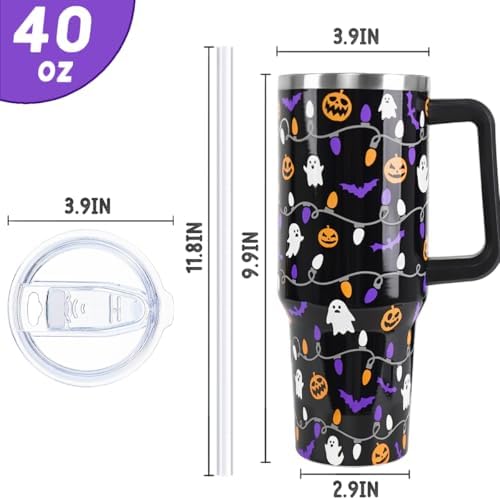 Halloween Tumbler 40oz Ghost Pumpkin Lanterns Goth Gifts for Women-1PCS - Image 5