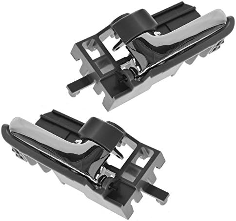 TRQ Gray & Chrome Inside Interior Inner Door Handle Pair Set