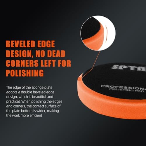 Buffing Polishing Pads, SPTA 5Pcs 4.5 Inch Face for 4 Inch 100mm Backing Plate Mix Cutting force Buffing Pads Cutting Polishing Pad Kit For Car Buffer Polisher Compounding,Polishing, Waxing-FPTFS4-MIX - Image 3