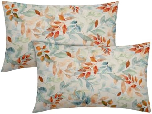 Fall Maple Leaves Pillow Covers Orange 12x20 Set of 2 Highly Absorbent by Unknown