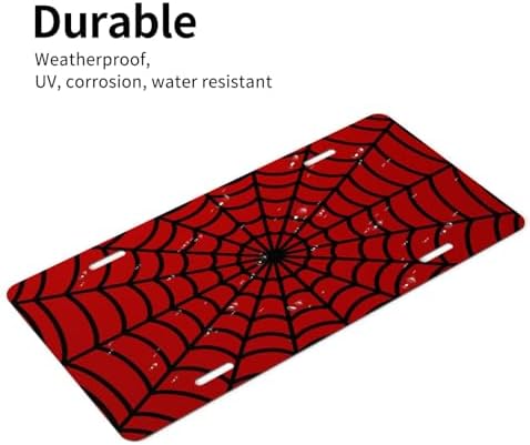 Red Spider Web Front License Plate 6" * 12" for Women