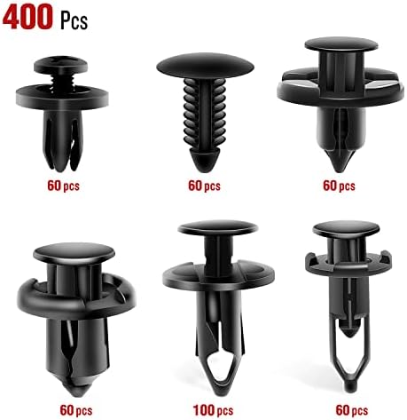 Nilight 400PCS Car Retainer Clips 6mm 7mm 8mm 9mm 10mm Expansion Screws Replacement Kit Bumper Push Rivet Clips for GM Ford Toyota Honda Chrysler Nissan
