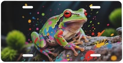 Watercolor Frog Front License Plate 6" * 12" for Women