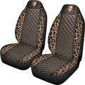 Leopard Automotive Seat Covers Seat Cover for Front Seats Only for Women Men Universal Fit for Cars, SUVs, Trucks Car Interior Accessories Seat Protector Brown