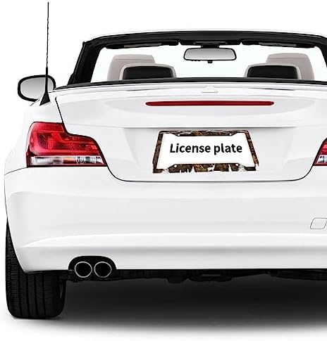 Camo Hunting Deer License Plate Frame 2 Pack License Plate Holder Universal Aluminum License Plate Cover Car Accessories Decor with Screw for Women Man 12.3 x 6.3 Inch