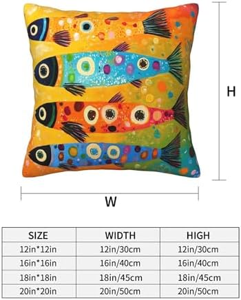 Colorful Fish Beach Throw Pillow Covers 18x18 inch Set of 2 Pillow Case Cushion Cover for Home Sofa Couch Living Room Car Decor - Image 3
