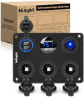 Nilight 6 in 1 Charger Socket Accessory Power Outlet Panel 12V 24VDC