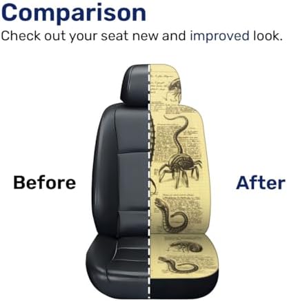 GENANY Vintage Alien Sketch Car Seat Covers, 2-Piece Front Seat Set